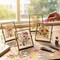 Flower Frame Pressed Kit, Include 4 Pcs Gold Metal Picture Frames and 140 Pcs Dried Pressed Flowers for Crafts DIY Floating Photo Frame for Tabletop Display, Home Decor, Gifts